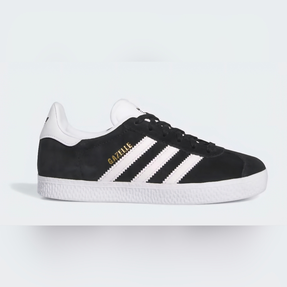 Adidas Gazelle Black and White Kids Shoes NWT 12 1/2 NWT LOGO